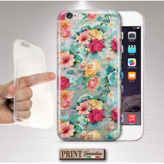 Cover trasparente stickers floreale colorato Wiko