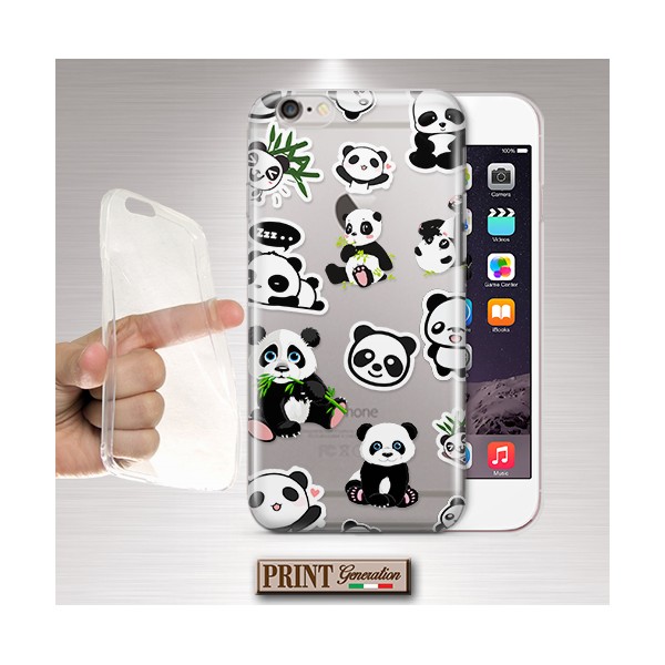 Cover trasparente collage panda Samsung