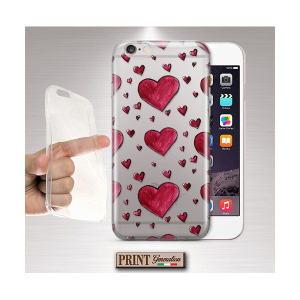 Cover stickers cuori rosso Huawei