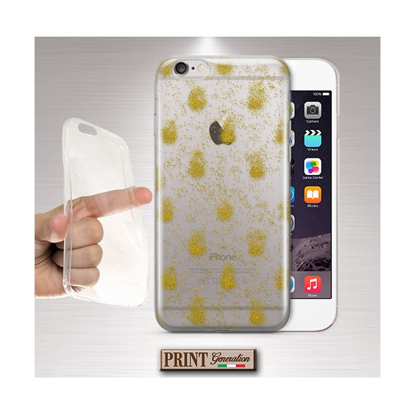 Cover trasparente brillantini oro strass Samsung