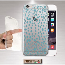 Cover trasparente maculato azzurro iPhone