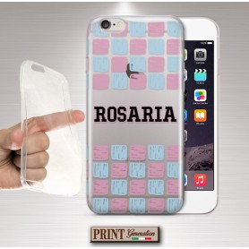 Cover trasparente personalizzata nome mosaico Samsung