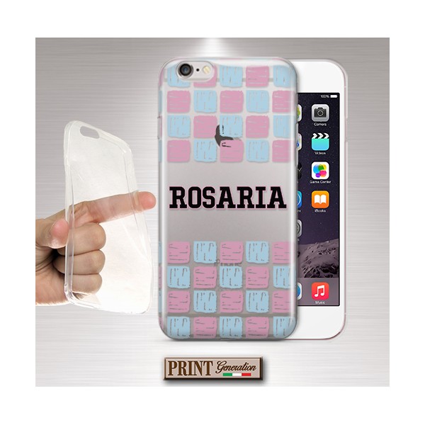 Cover trasparente personalizzata nome mosaico Samsung