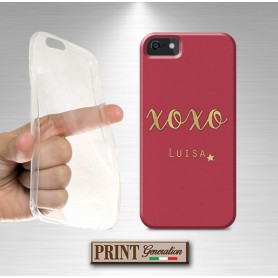 Cover Personalizzata nome xoxo oro rosso stella Samsung