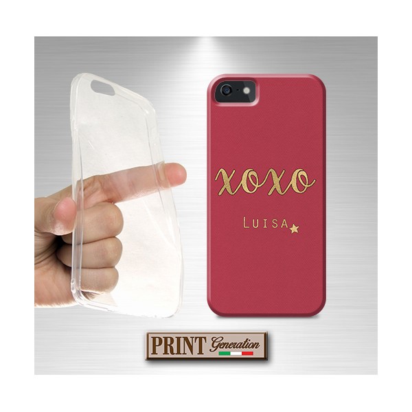 Cover Personalizzata nome xoxo oro rosso stella Samsung