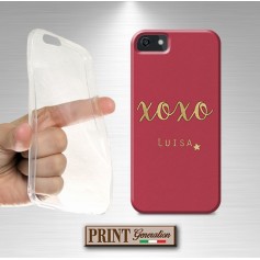 Cover Personalizzata nome xoxo oro rosso stella Samsung