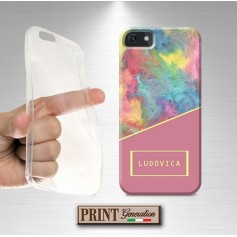 Cover Personalizzata nome giallo arcobaleno iPhone