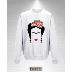 Felpa Girocollo  FRIDA - Silhouette Art - Idea Regalo Donna