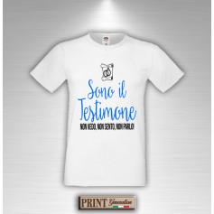 T-Shirt SONO IL TESTIMONE non vedo non sento non parlo Addio al celibato - Amico Sposo Frase Divertente