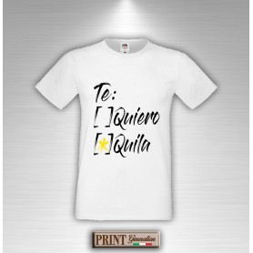 T-Shirt TE QUIERO O TEQUILA Maglietta Uomo Frasi Divertenti