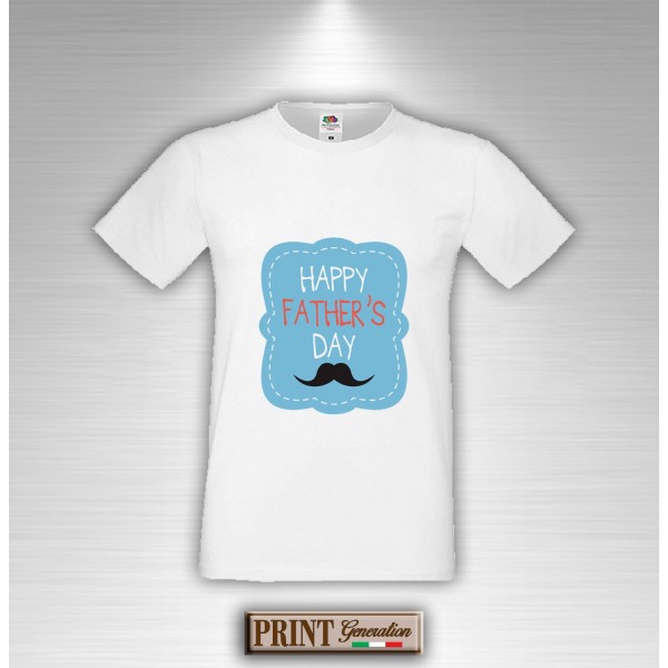 T-Shirt - HAPPY FATHER DAY BAFFI SFONDO BLU