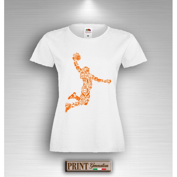 T-Shirt - BASKETBALL PLAYER ORANGE - GIOCATORE BASEBALL ARANCIONE