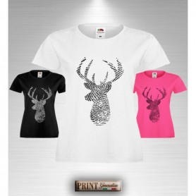 T-Shirt - DEER - CERVO IMPRONTA DIGITALE