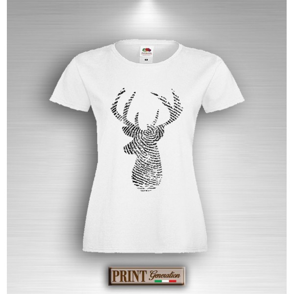 T-Shirt - DEER - CERVO IMPRONTA DIGITALE