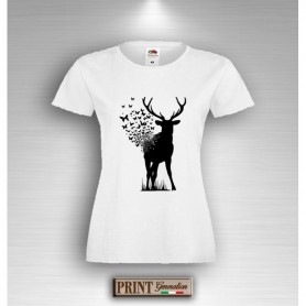 T-Shirt - DEER BATTERFLY - CERVO FARFALLA