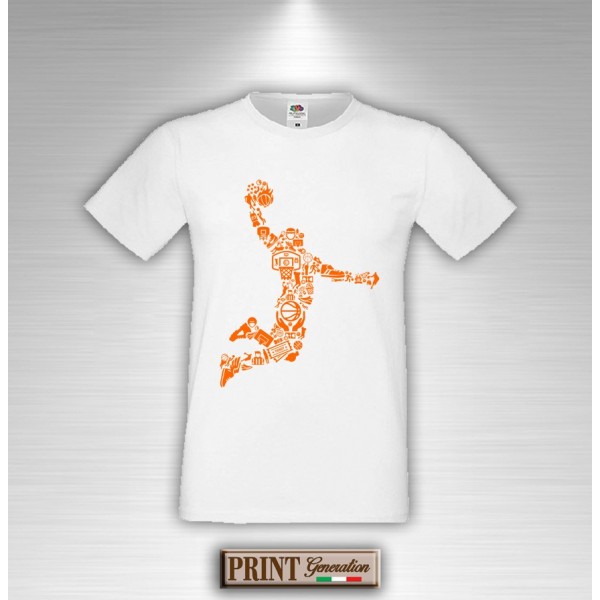 T-Shirt - BASKETBALL PLAYER ORANGE - GIOCATORE BASEBALL ARANCIONE