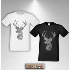 T-Shirt - DEER - CERVO IMPRONTA DIGITALE