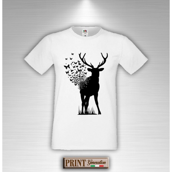 T-Shirt - DEER BATTERFLY - CERVO FARFALLA