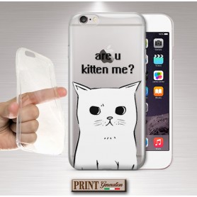 Cover - 'are u KITTEN me' gatto carino trasparente frasi divertenti SAMSUNG