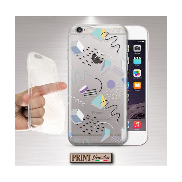 Cover - 'ASTRATTO figure' forme colori pastello memphis style TRASPARENTE SAMSUNG