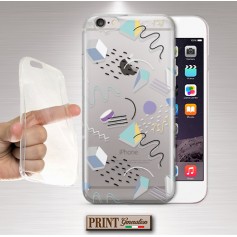 Cover - 'ASTRATTO figure' forme colori pastello memphis style TRASPARENTE SAMSUNG