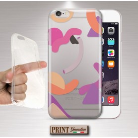 Cover - 'ASTRATTO rosa'  forme figure colorito Memphis style 80s TRASPARENTE IPHONE