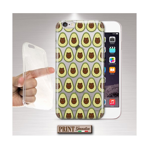 Cover - 'Avocatdo pattern' frutta gatto carino TRASPARENTE avocado SAMSUNG