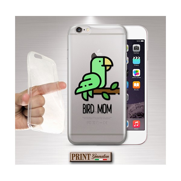 Cover - 'BIRD MOM' trasparente uccello carino mamma papagallo SAMSUNG