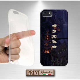 Cover - 'BRIDGE PIXELS' PAESAGGIO 8 BIT TESCHIO DARK PONTE HUAWEI