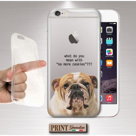 Cover - 'BULLDOG no more cookies trasp' cane cucciolo carino triste divertente trasparente SAMSUNG