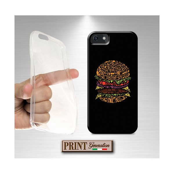 Cover - 'burger elements solid' cibo dark ghiottoni SAMSUNG