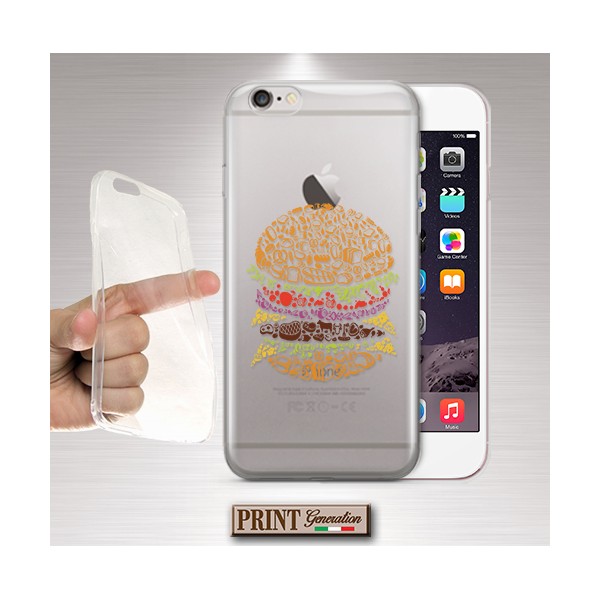 Cover - 'BURGER elements trasp' cibo hamburger carino colorito TRASPARENTE ghiottoni SAMSUNG