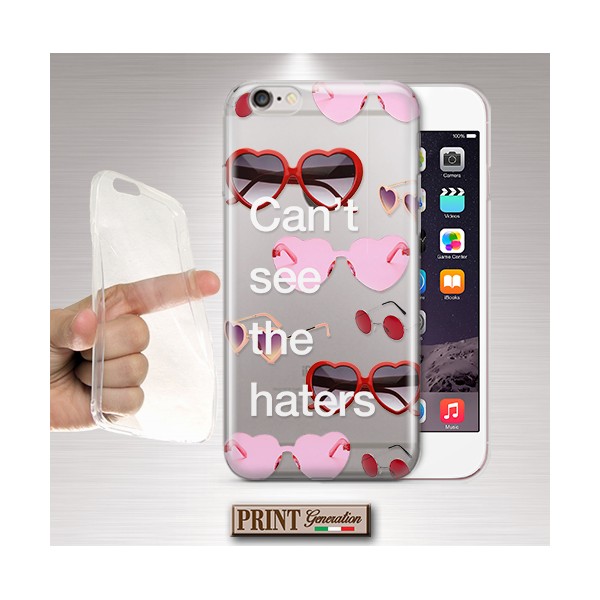 Cover - 'CAN'T SEE THE HATERS' AUDACE SARCASMO FRASI OCCHIALI CARINO TUMBLR AESTHETIC TRASPARENTE SAMSUNG