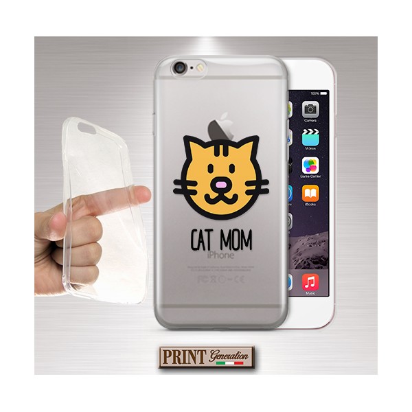 Cover 'CAT MOM' trasparente gatto carino mamma SAMSUNG