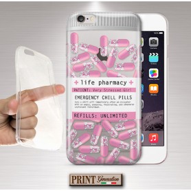 Cover - 'CHILL PILLS trasp' pillole carino relax trasparente rosa girly divertente tumblr esthetic SAMSUNG