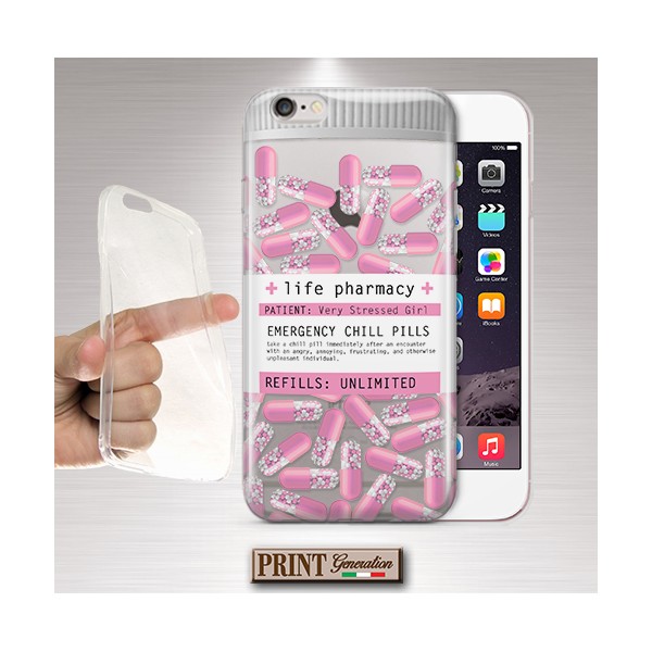 Cover - 'CHILL PILLS trasp' pillole carino relax trasparente rosa girly divertente tumblr esthetic SAMSUNG