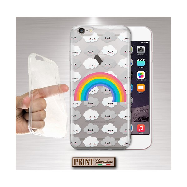 Cover - 'CLOUD PATTERN' trasparente nuvole arcobaleno carino SAMSUNG