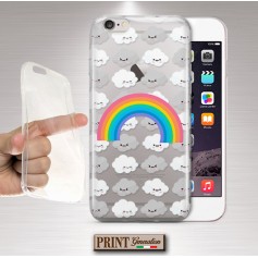 Cover - 'CLOUD PATTERN' trasparente nuvole arcobaleno carino SAMSUNG