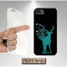 Cover - 'DEER butterflies SOLID' cervo corna farfalle carino magico fantasia patronus SAMSUNG