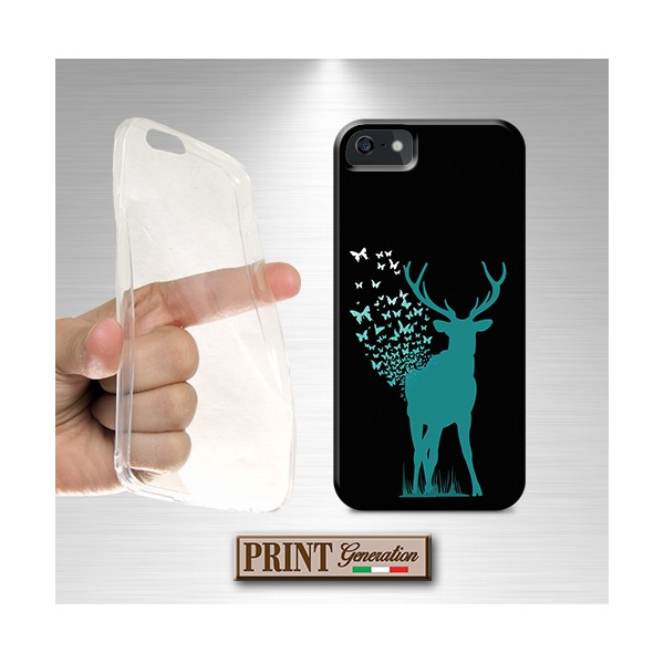 Cover - 'DEER butterflies SOLID' cervo corna farfalle carino magico fantasia patronus SAMSUNG