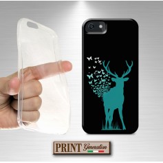 Cover - 'DEER butterflies SOLID' cervo corna farfalle carino magico fantasia patronus SAMSUNG