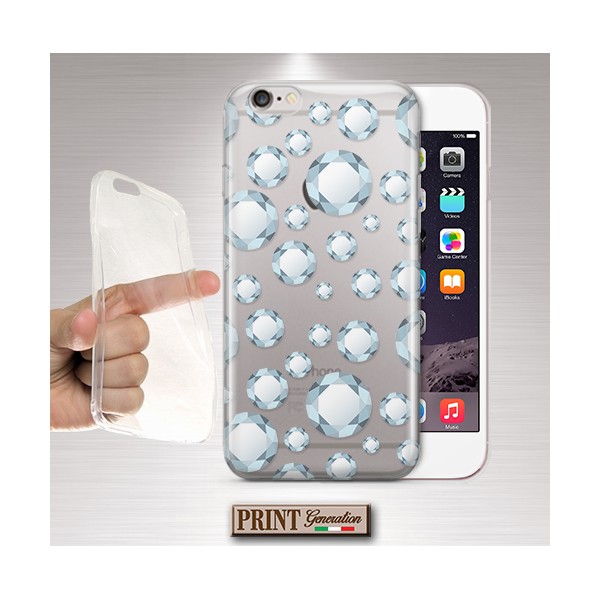 Cover - 'DIAMOND RAIN trasp' DIAMANTI TRASPARENTE BRILLANTE CARINO DELICATO DONNA SAMSUNG