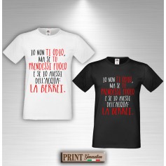 T-Shirt IO NON TI ODIO Maglietta Uomo Scritta Frase Divertente