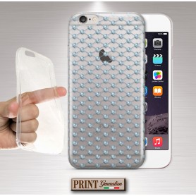 Cover - 'DIAMONDS FISHNET trasp' DIAMANTI EFFETTO RETE CARINO DELICATO DONNA TRASPARENTE SAMSUNG