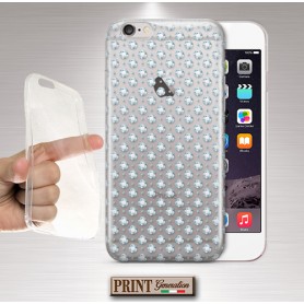 Cover - 'DIAMONDS MINI pattern trasp' DIAMANTI CARINI BRILLANTI DELICATO DONNA TRASPARENTE SAMSUNG