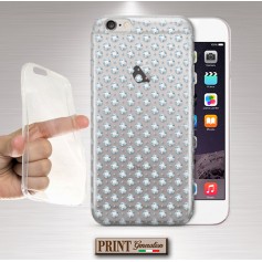 Cover - 'DIAMONDS MINI pattern trasp' DIAMANTI CARINI BRILLANTI DELICATO DONNA TRASPARENTE SAMSUNG