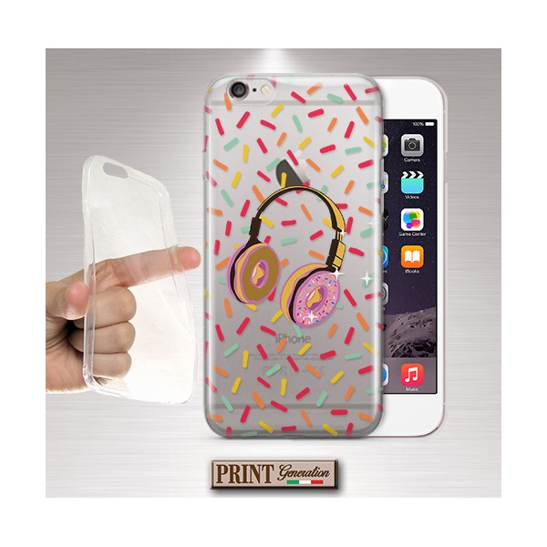 Cover - 'DONUT earphones' ciambelle cuffie carino DOLCI trasparente CONFETTI SAMSUNG