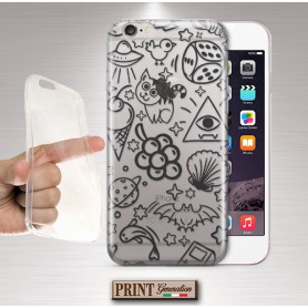 Cover - 'DOODLE TRASP' EFETTO SCARABOCCHIO CARINO TRASPARENTE SAMSUNG