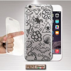 Cover - 'DOODLE TRASP' EFETTO SCARABOCCHIO CARINO TRASPARENTE SAMSUNG