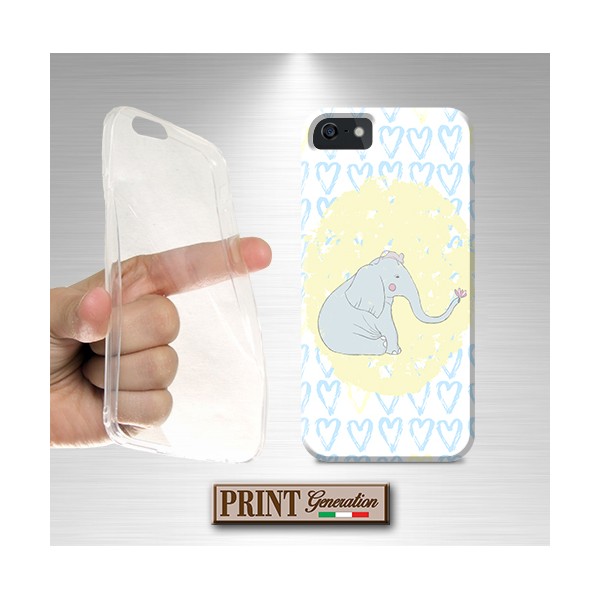 Cover - 'ELEFANT doodle' effetto scarabocchi topo elefante carino donna colori SAMSUNG